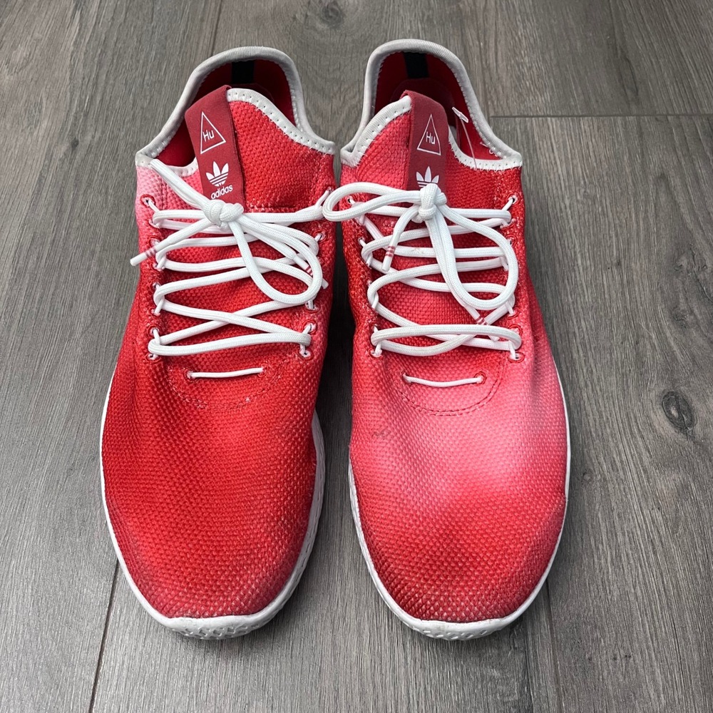 Adidas Pharrell Williams Tennis Hu Red White Mesh Sneakers DA9615 Mens 10.5